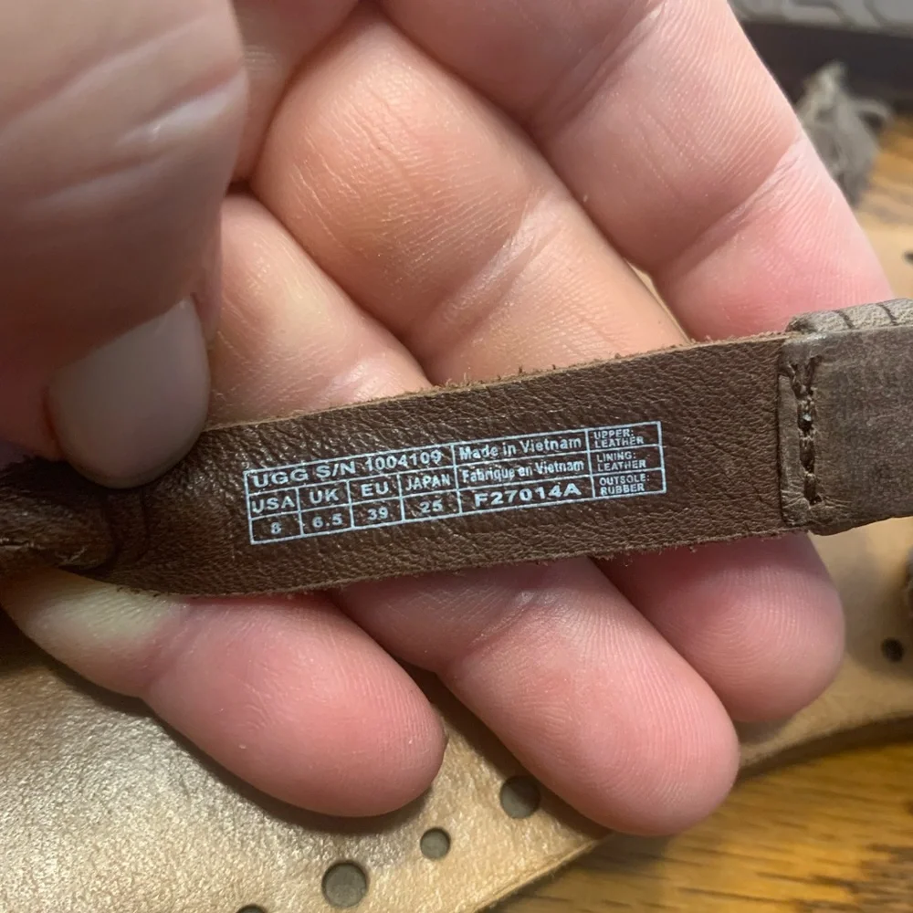 UGG Women's Brown Braided Sandals Size 8 casual hippie, festival Boho flat fun - Picture 7 of 11